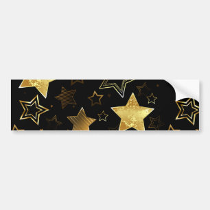 Adesivo Para Carro Padrão sem costura com estrelas de Ouro