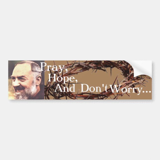 Adesivo Para Carro Padre Pio Bumpersticker (Frente)