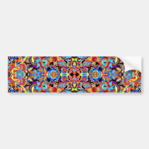Adesivo Para Carro Padrões de flores artísticas coloridas fofas
