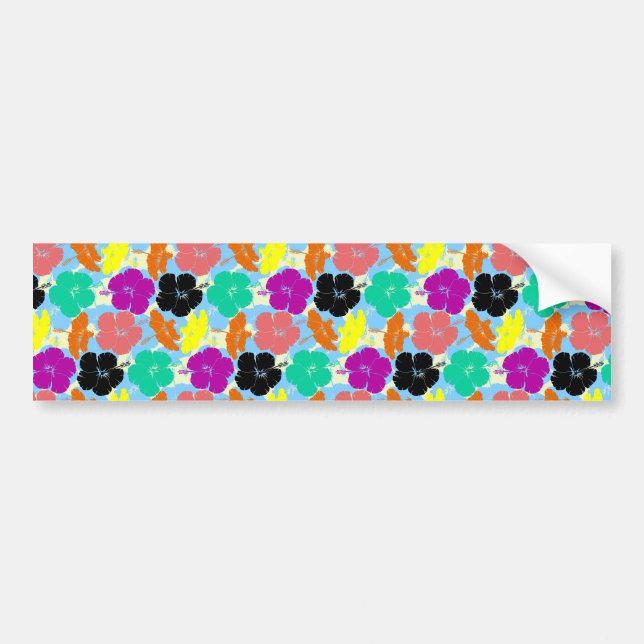 Adesivo Para Carro Padrões de flores coloridas (Frente)