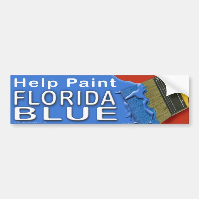 Adesivo Para Carro Paint Florida Blue Bumper Sticker 2 (Frente)