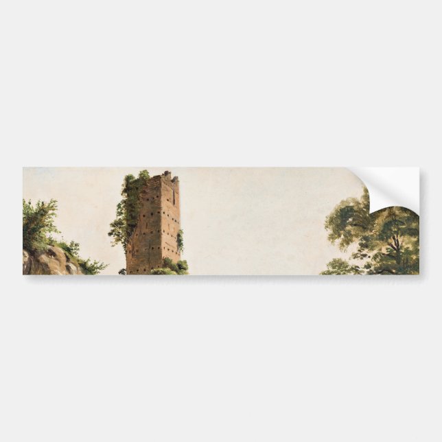 Adesivo Para Carro Paisagem com Ruínas (Edifício Arruinado Antigo) (Frente)