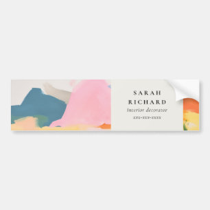 Adesivo Para Carro Paisagem Montanhosa Abstrata Boho Rosa Azul Laranj