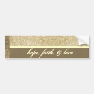 Adesivo Para Carro Paisely de creme e de bronze Bumpersticker