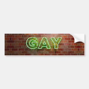 Adesivo Para Carro Palavra de parede de Gay de neon do SlipperyJoe
