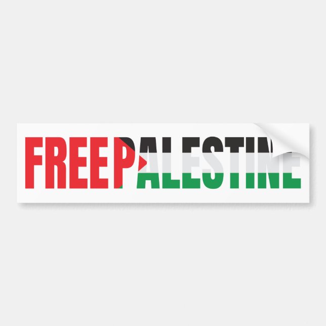 Adesivo Para Carro Palestina Livre, Gaza Livre, Bandeira da Palestina (Frente)