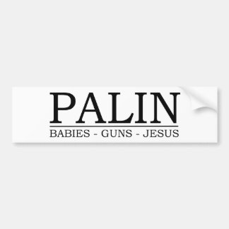 Adesivo Para Carro Palin: Bebês, armas, Jesus