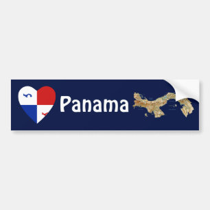 Adesivo Para Carro Panamá Banner Coração + Bumper Sticker