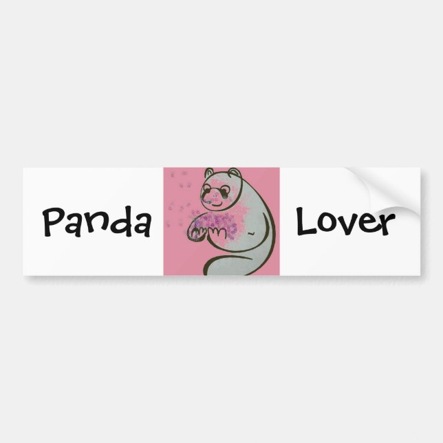 Adesivo Para Carro Panda Bear Love (Frente)