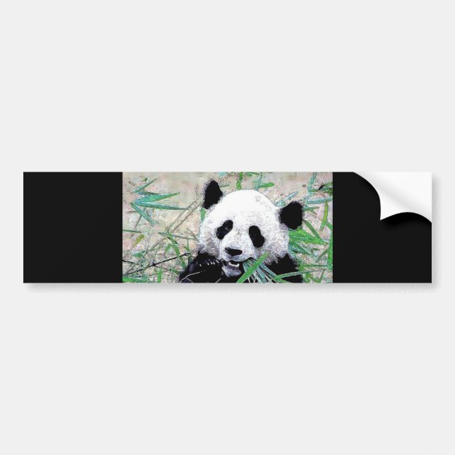 Adesivo Para Carro Panda Comendo Folhas (Frente)