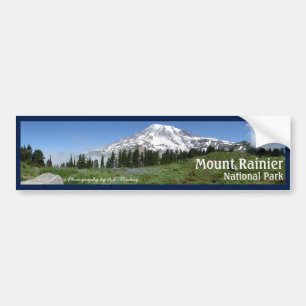 Adesivo Para Carro Panorama do Monte Rainier com texto