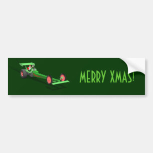 Adesivo Para Carro Papai Noel Dirigindo Um Dragster