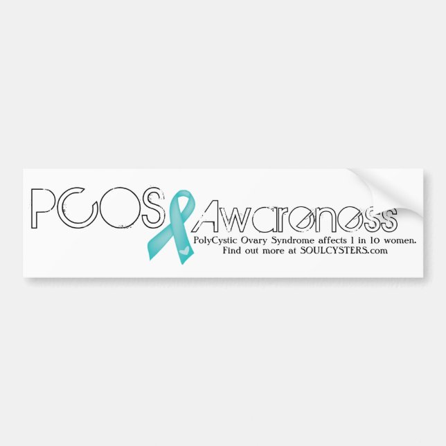 Adesivo Para Carro Pára-choque de Sensibilização PCOS - Beneficia nos (Frente)