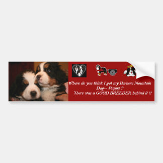 Adesivo Para Carro PÁRA-CHOQUE do filhote de cachorro de Berner