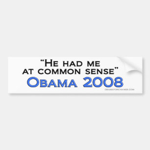 Adesivo Para Carro Pára-choque do senso comum de Obama