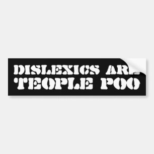 Adesivo Para Carro Pára-choque engraçado Stciker da dislexia