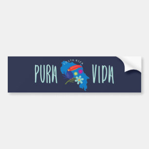 Adesivo Para Carro Pára-choque Pura Vida Toucan Costa Rica