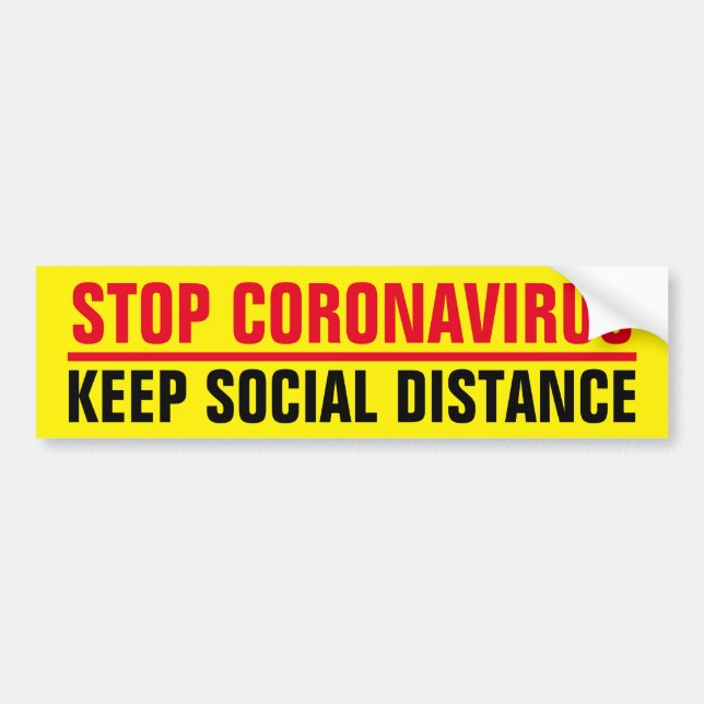 Adesivo Para Carro Parar o distanciamento social do slogan CoronaViru (Frente)