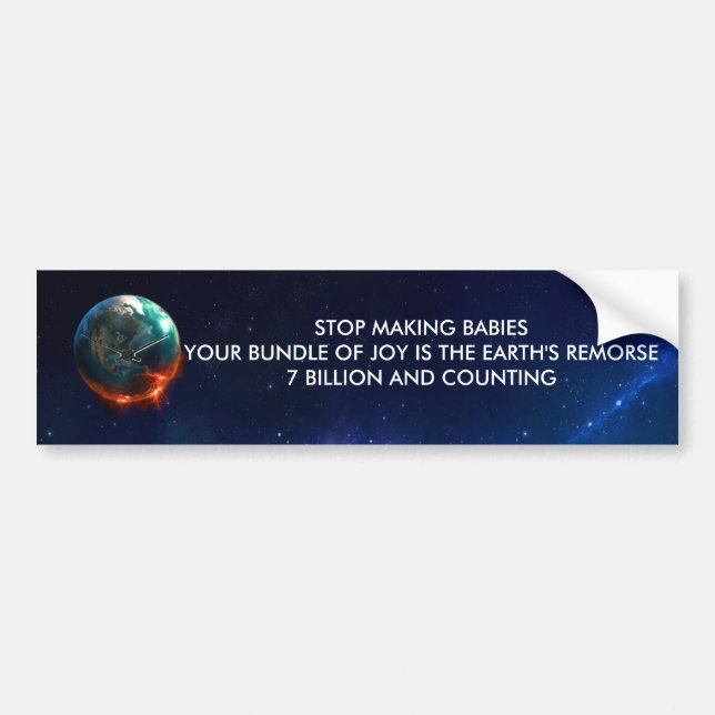 ADESIVO PARA CARRO PARE DE FAZER BEBÊS (Frente)