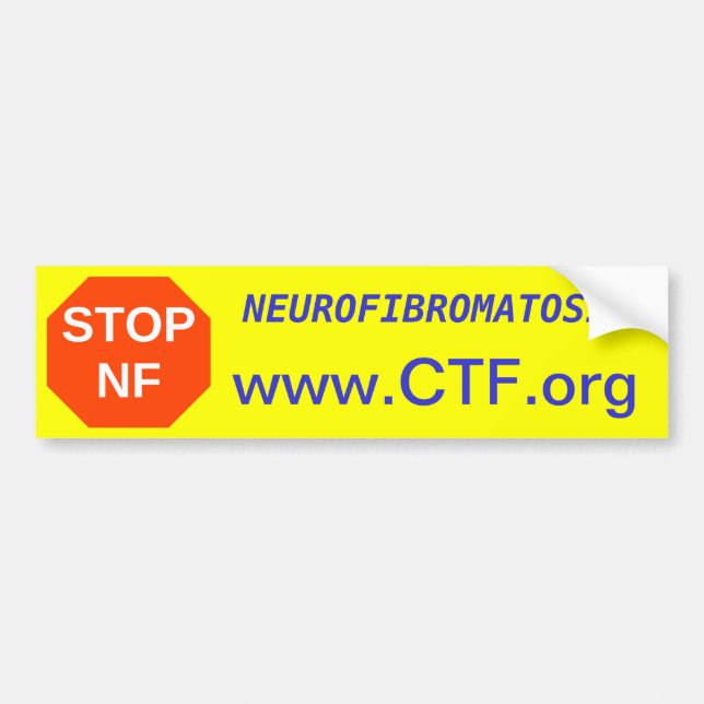 Adesivo Para Carro PARE N-F, www.CTF.org, NEUROFIBROMATOSIS (Frente)