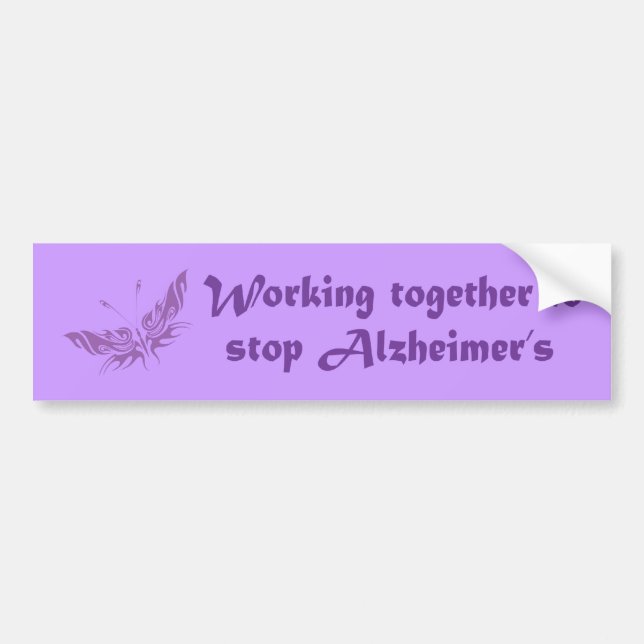 Adesivo Para Carro Pare o autocolante no vidro traseiro de Alzheimer (Frente)