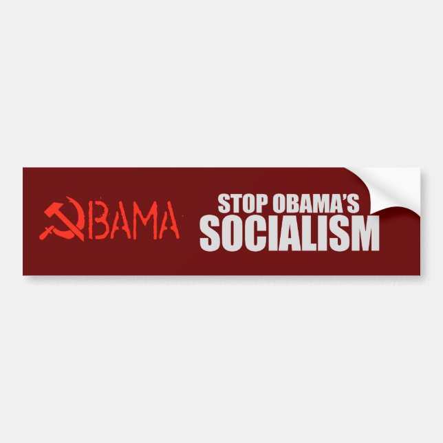 Adesivo Para Carro PARE o t-shirt do SOCIALISMO de OBAMA (Frente)