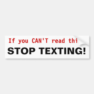 Adesivo Para Carro PARE TEXTING! Autocolante no vidro traseiro