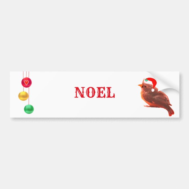 Adesivo Para Carro Pássaro de Natal (Frente)