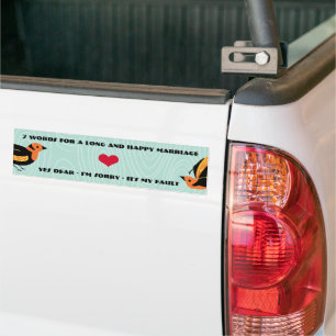 Adesivo Para Carro Pássaros Bons 7 Palavras Para Um Casamento Longo E
