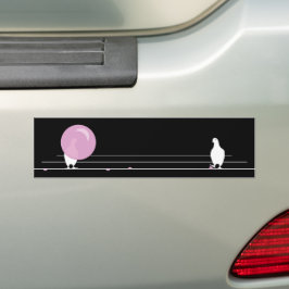 Adesivo Para Carro Pássaros cor-de-rosa, bonitos, com bolhas, em pret