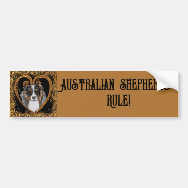 Adesivo Para Carro Pastor Australiano   (Frente)
