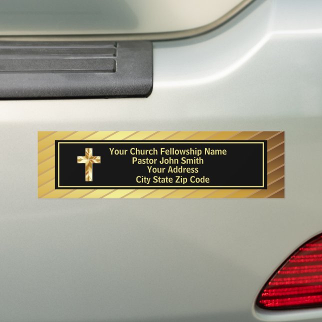 Adesivo Para Carro Pastor da Igreja Classy Dourado e Preto  (No carro)