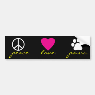 Adesivo Para Carro Patas do amor da paz