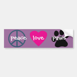 Adesivo Para Carro Patas do amor da paz