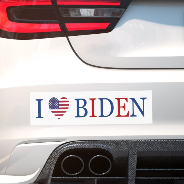 Adesivo Para Carro Patriótico I Heart Love Joe Biden Flag (Criador carregado)