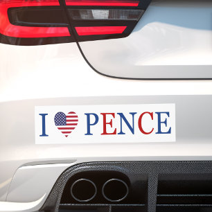 Adesivo Para Carro Patriótico I Heart Love Mike Pence Flag