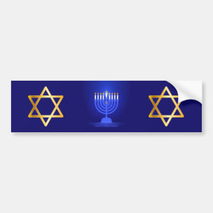 Adesivo Para Carro Pau de Choque Feliz Hanukkah