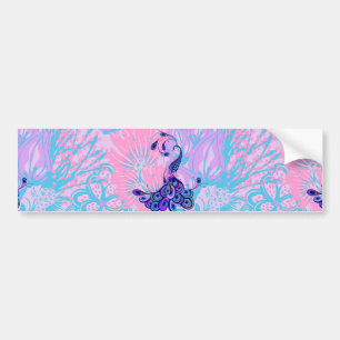 Adesivo Para Carro pavão rosa floral