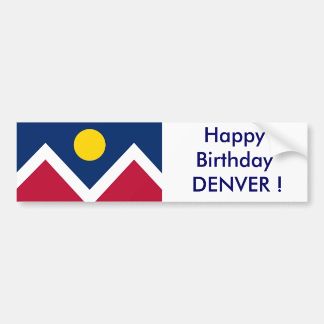 Adesivo Para Carro Pavilha de Denver, feliz Namorado de Aniversário! (Frente)
