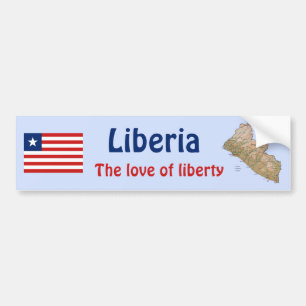 Adesivo Para Carro Pavilhão Libéria + Bumper Sticker