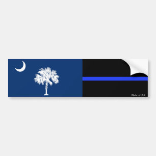 Adesivo Para Carro Pavilhão SC & Polícia - Pau Azul Linha Azul