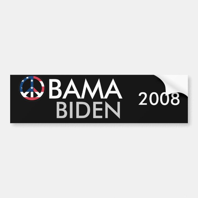 Adesivo Para Carro Paz 2008 de Obama Biden (Frente)