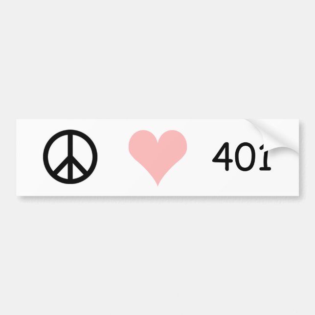 Adesivo Para Carro paz, amor, 401 (Frente)