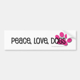 Adesivo Para Carro paz, amor, cães