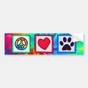 Adesivo Para Carro Paz, amor, cão; Pawprint