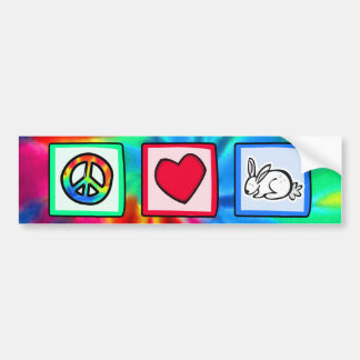 Adesivo Para Carro Paz, amor, coelhos
