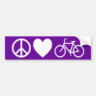Adesivo Para Carro Paz Amor e Bicicletas