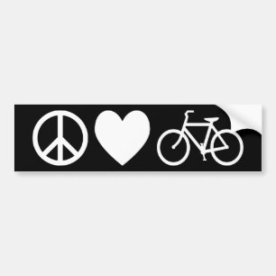 Adesivo Para Carro Paz Amor e Bicicletas