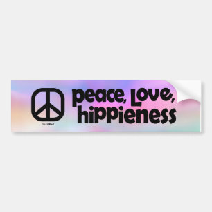 Adesivo Para Carro Paz, Amor, Hippiedade