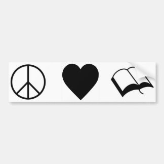 Adesivo Para Carro Paz, amor, livros/leitura